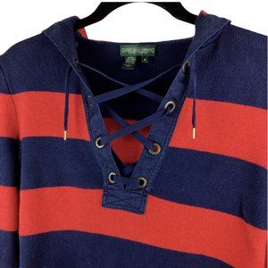 Ralph Lauren Women M Crisscross Sweater Red/Blue